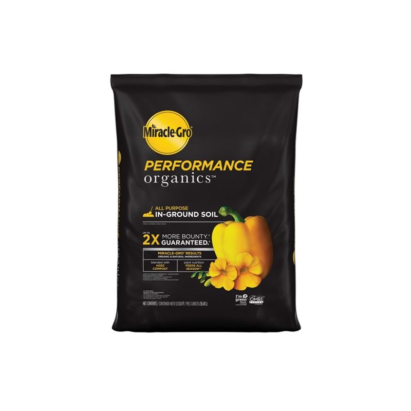 Miracle-Gro Performance Organics 45015430 All-Purpose In-Ground Soil, Solid, 1.3 cu-ft Bag
