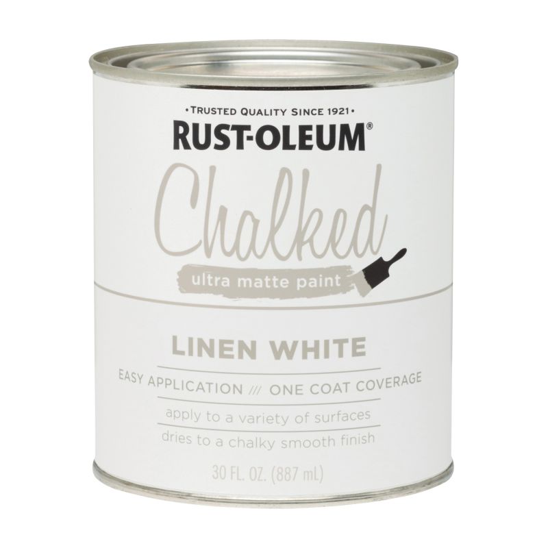 Rust-Oleum 285140 Chalk Paint, Ultra Matte, Linen White, 30 oz Linen White
