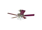 Hunter 53064/20183 Ceiling Fan, 5-Blade, Cherry/Maple Blade, 52 in Sweep, 3-Speed, With Lights: Yes