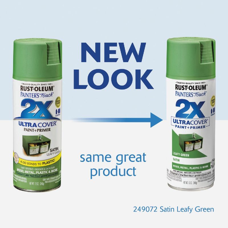 Rust-Oleum Painter&#039;s Touch 2X Ultra Cover Paint + Primer Spray Paint Leafy Green, 12 Oz.