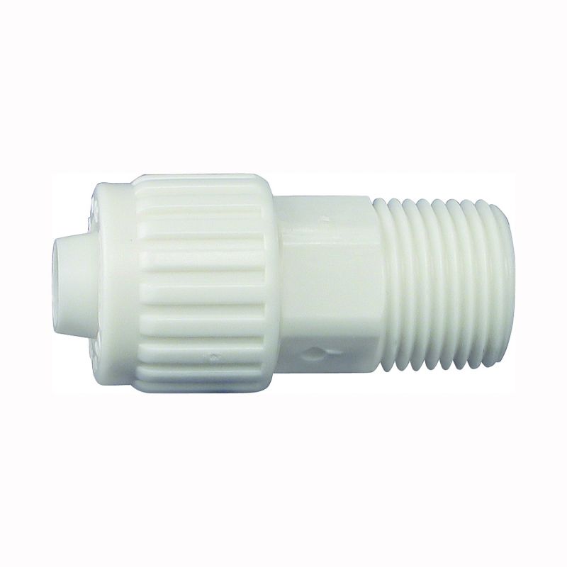 Flair-It 16842 Tube to Pipe Adapter, 1/2 in, PEX x MPT, Polyoxymethylene, White White