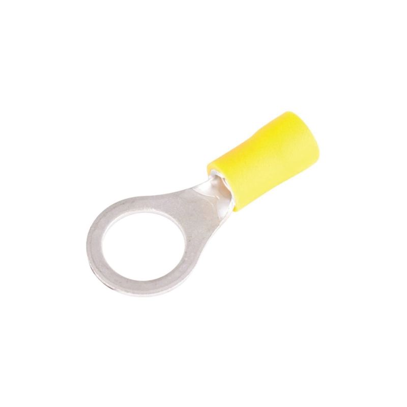 Gardner Bender 10-108 Ring Terminal, 600 V, 12 to 10 AWG Wire, 1/4 to 3/8 in Stud, Vinyl Insulation, Yellow Yellow