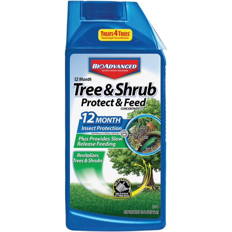BioAdvanced Tree &amp; Shrub Protect &amp; Feed Insect Killer 1 Qt., Pourable