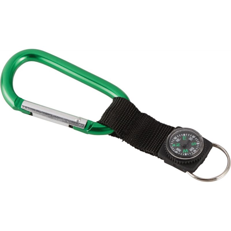 Smart Savers D-Ring Key Ring with Compass Green (Pack of 12)