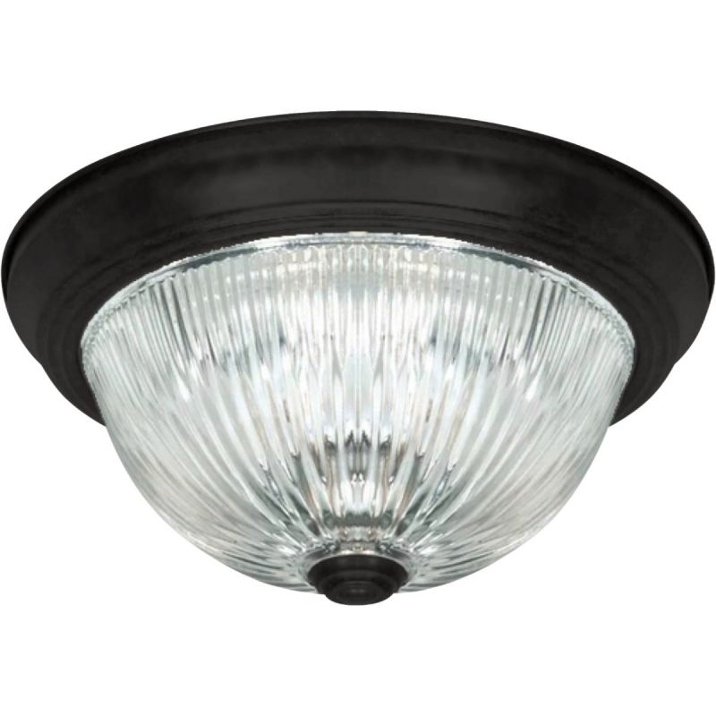 Home Impressions 13 In. Black Flush Mount Ceiling Light Fixture 13 In.