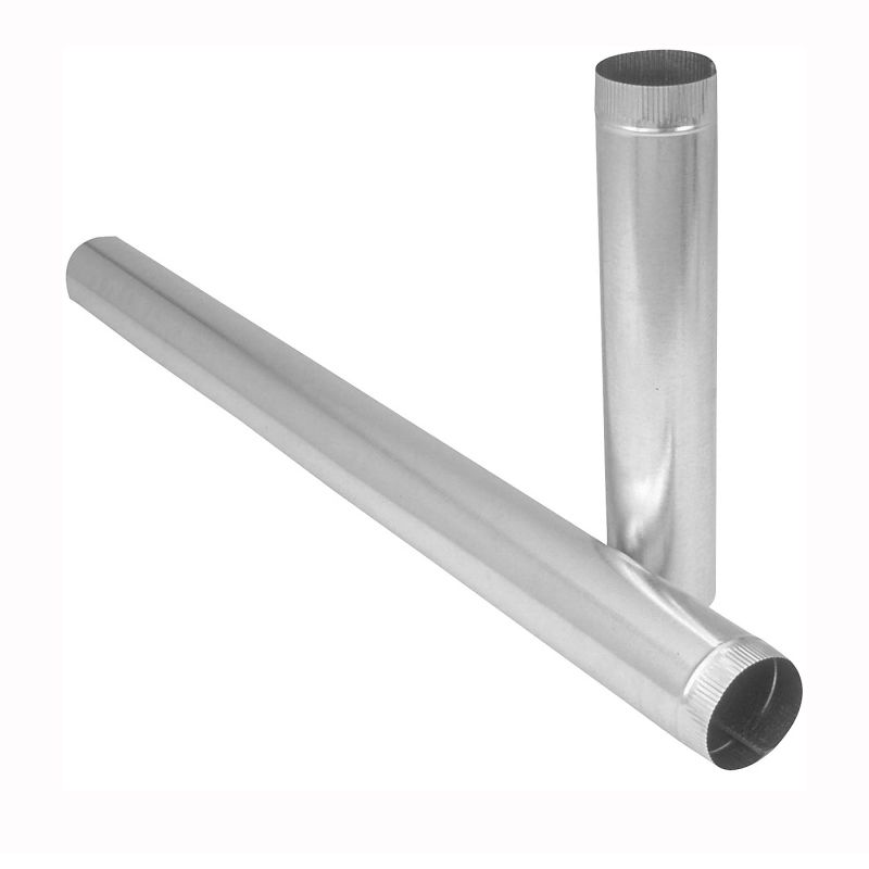 Imperial GV0407 Duct Pipe, 8 in Dia, 24 in L, 28 Gauge, Galvanized Steel, Galvanized (Pack of 10)