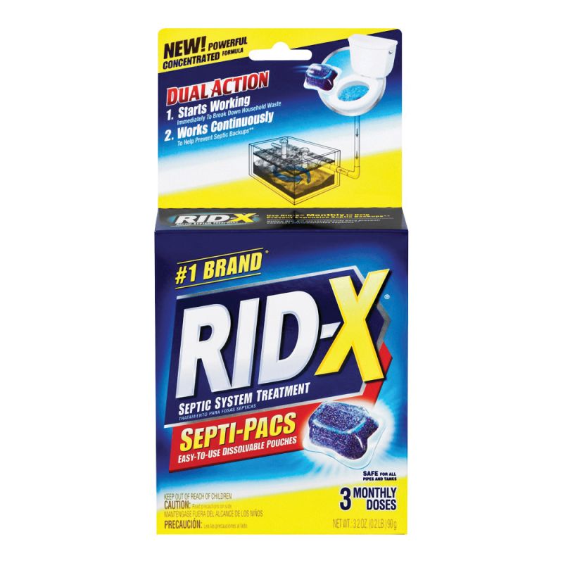 RID-X 1920084249 Septic System Treatment, Gel, Dark Blue, Slight Fermentation, 3.2 oz Dark Blue