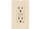 Leviton SmartLockPro Self-Test GFCI Outlet With Screwless Wall Plate Ivory, 15