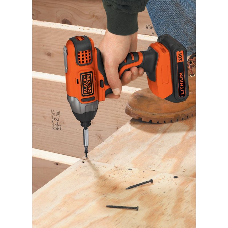 Black &amp; Decker 20V MAX Lithium-Ion Cordless Impact Driver Kit 1/4 In. Hex
