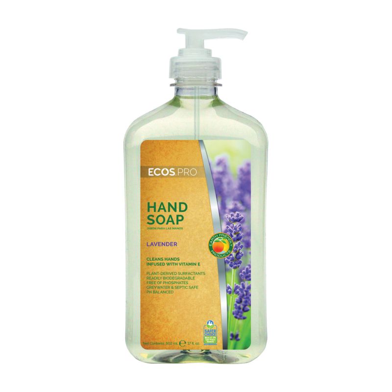 Ecos PL9665/6 Hand Soap Clear, Liquid, Clear, Lavender, 17 oz, Bottle Clear