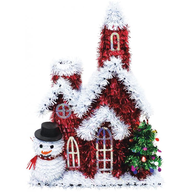 Youngcraft Tinsel Church Holiday Decoration (Pack of 6)