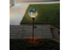 Alpine Colorful Raindrop Splashes Glass Ball Solar LED Stake Light Blue &amp; Clear