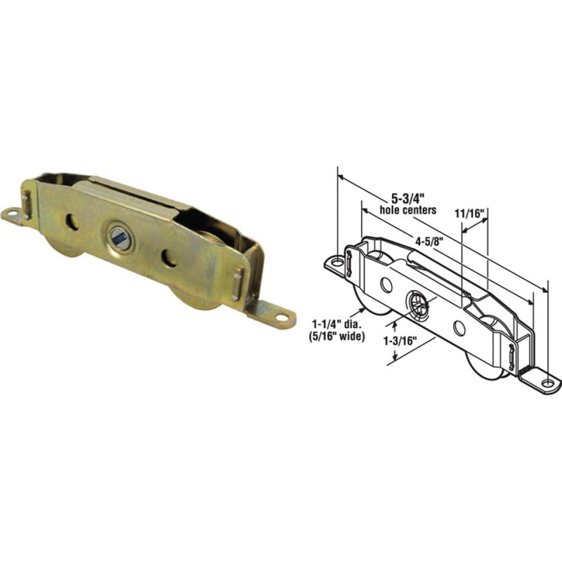Prime-Line Tandem Steel Patio Door Roller with Housing Assembly