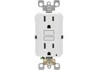 Leviton SmartLockPro Self-Test Rounded Corner GFCI Outlet White, 15A