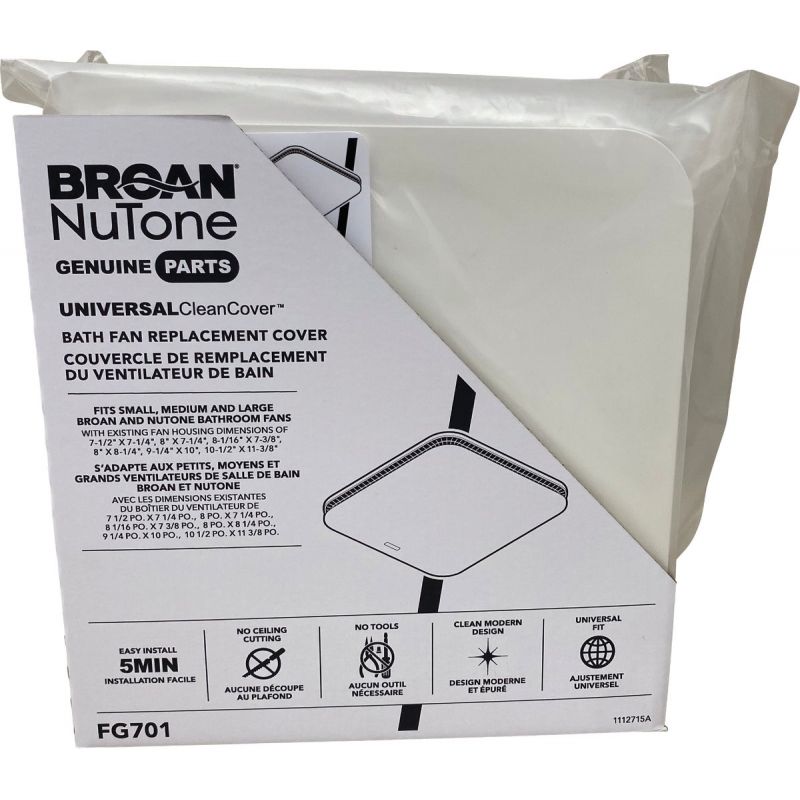 Broan CleanCover Exhaust Fan Cover Upgrade Kit White