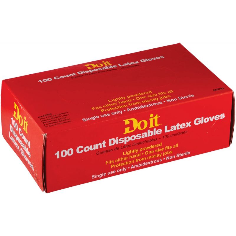 Do it 1-Use Latex Disposable Glove 1 Size Fits Most, White