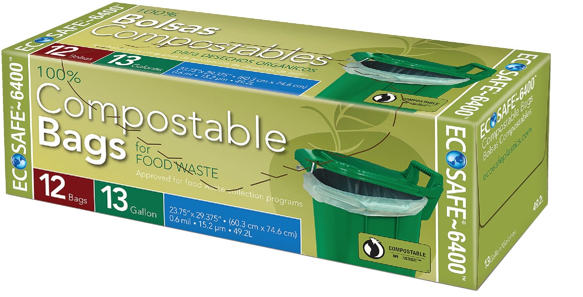 EcoSafe-6400 Bags, 64 gal, 0.85 mil, 48