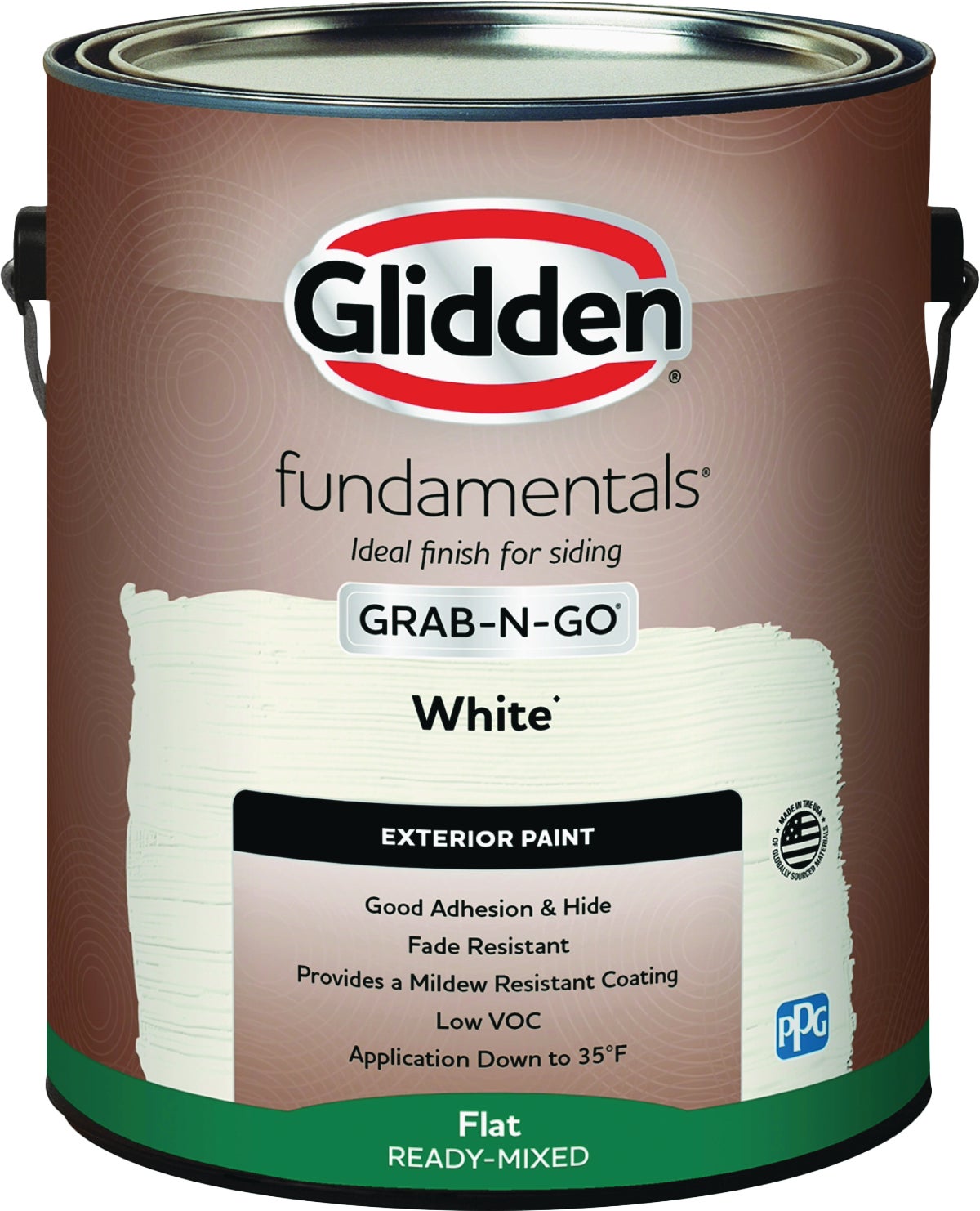 Glidden Grab-N-Go Barn & Fence Wood Exterior Paint Flat, White, 1 Gallon 