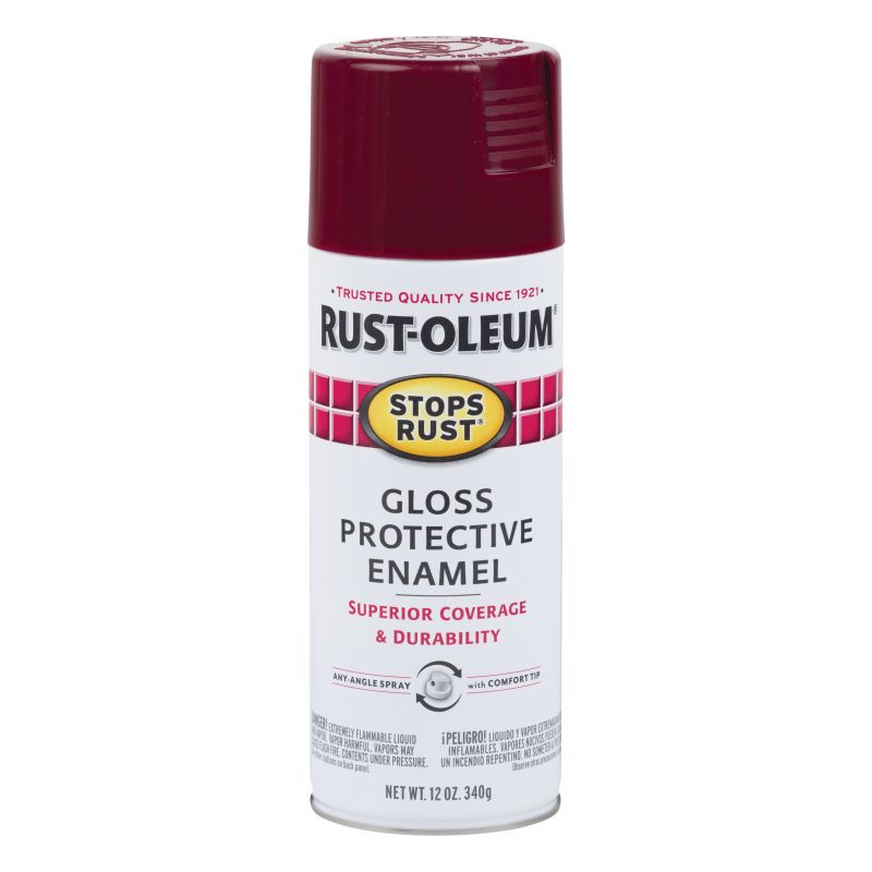 Rust-Oleum 7768830 Rust Preventative Spray Paint, Gloss, Burgundy, 12 oz, Can Burgundy