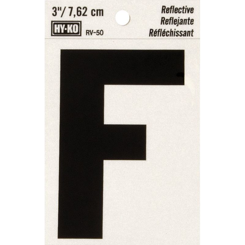 Hy-Ko 3 In. Reflective Letters Black, Reflective (Pack of 10)