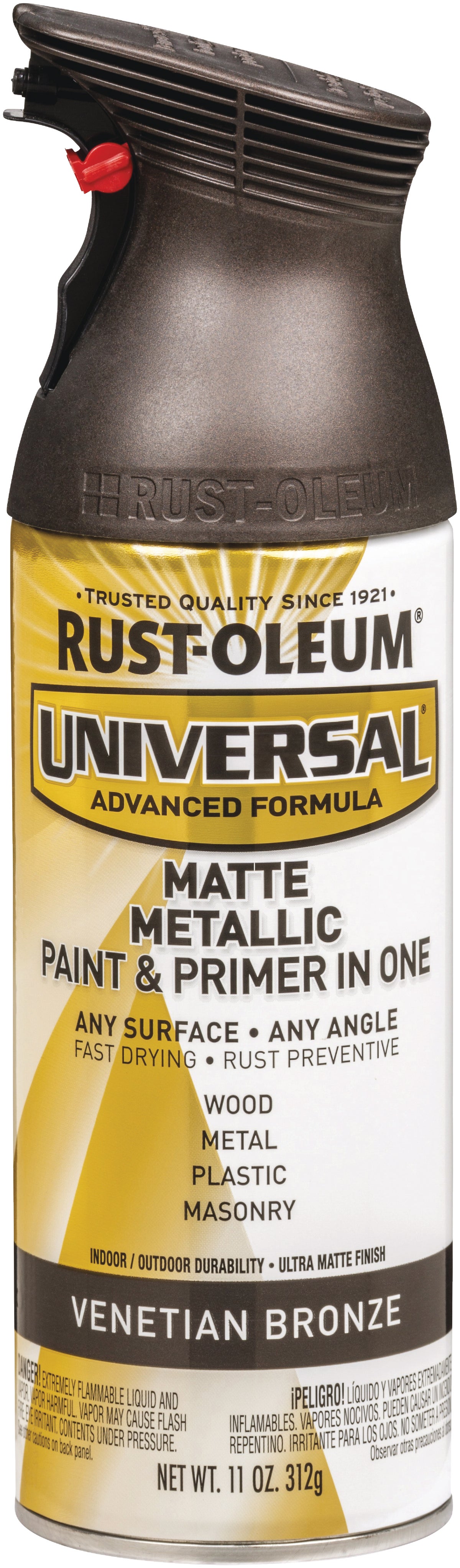 Rust-Oleum Universal Metallic Spray Paint And Primer in One in Satin Bronze,  340 G Aerosol