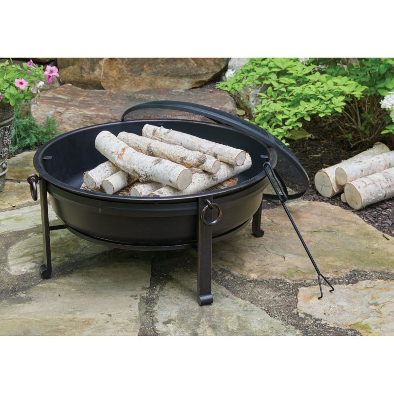 Outdoor Expressions 30 In. Dia. Round Steel Fire Pit Antique Bronze