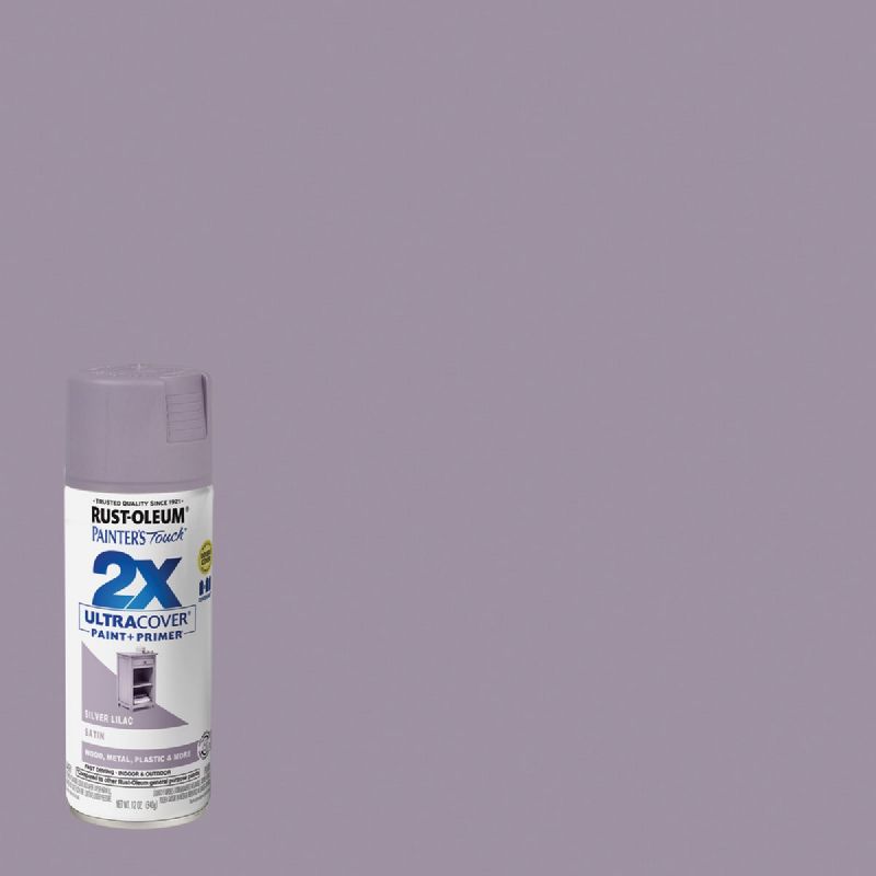 Rust-Oleum Painter&#039;s Touch 2X Ultra Cover Paint + Primer Spray Paint Silver Lilac, 12 Oz.