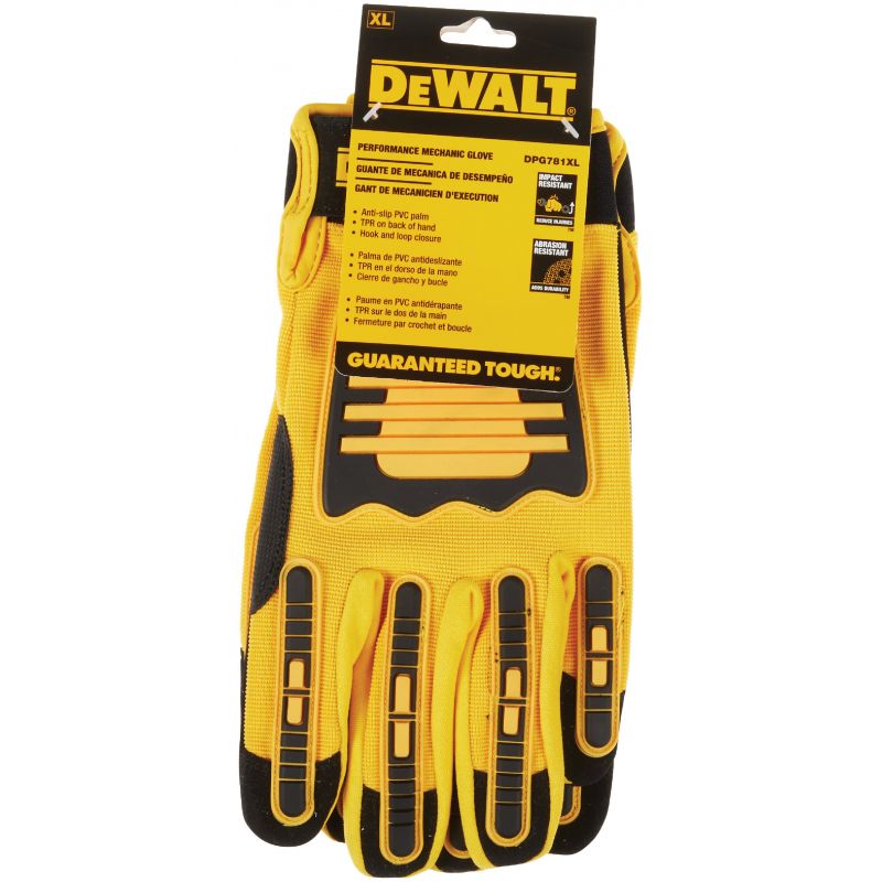 DeWalt Performance Mechanic Work Glove XL, Yellow &amp; Black