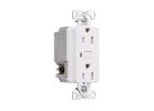 Eaton WFTRCR15-W-SP-L Smart Duplex Receptacle, 2-Pole, 15 A, 120 VAC, NEMA 5-15R Socket, White White