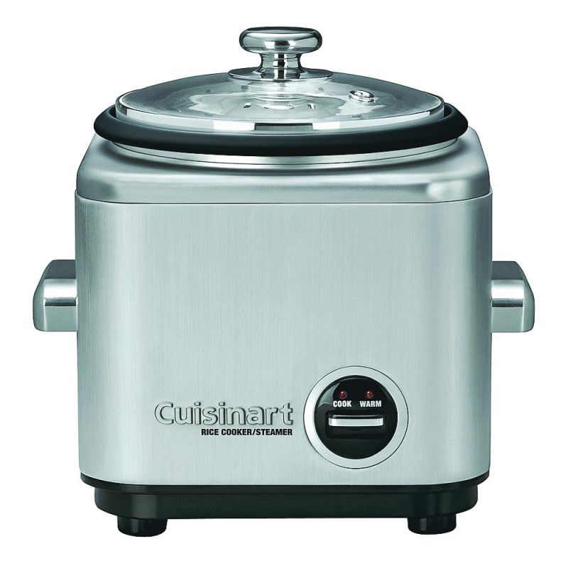 Cuisinart CRC-400 Rice Cooker, 4 Cups Capacity, 9.37 in Dia, Stainless Steel, Brushed Chrome 4 Cups