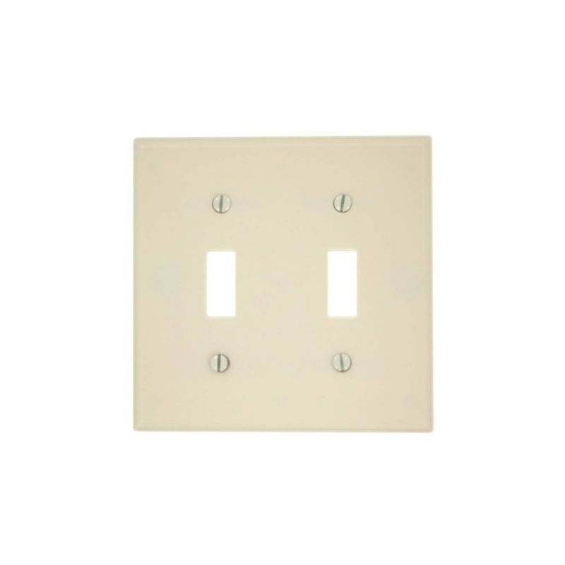 Leviton 000-78009-000 Non-Metallic Wallplate, 4-1/2 in L, 2-3/4 in W, 2 -Gang, Thermoset, Light Almond, Smooth Light Almond