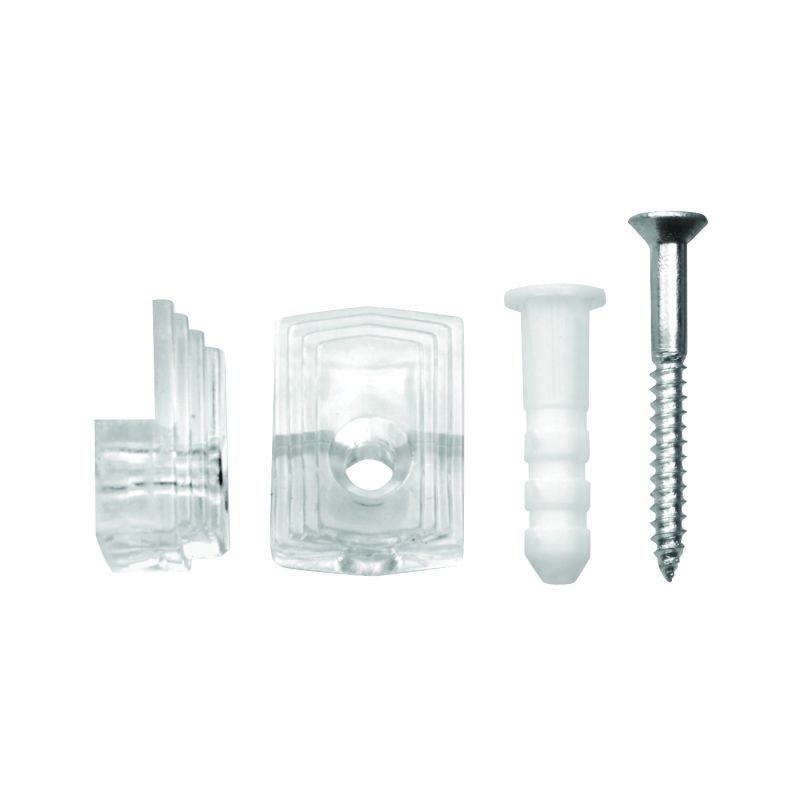 OOK 50226 Mirror Clip Set, Plastic, Clear, Wall Mounting Clear
