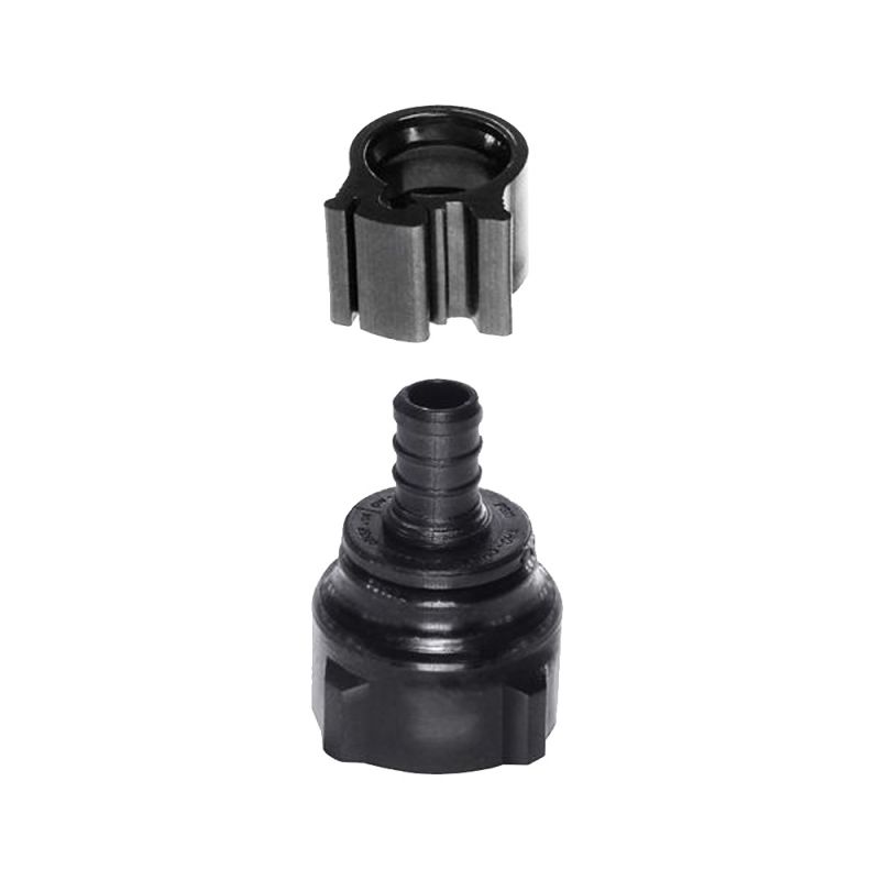 Flair-It PEXLOCK 30856 Swivel Pipe Adapter, 1/2 x 3/4 in, FPT, Polysulfone, Black, 100 psi Pressure Black