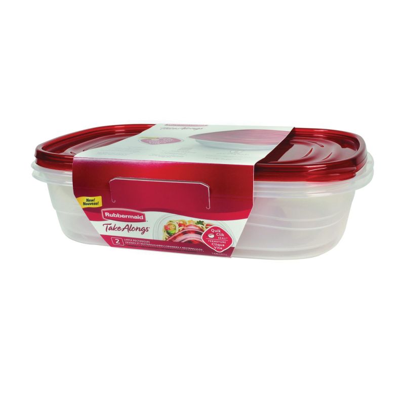 Rubbermaid 1787832 Food Container Set, 1 gal Capacity, Plastic, Clear 1 Gal, Clear