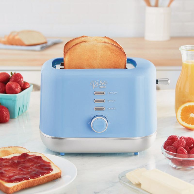 Rise by Dash 2 Slice Toaster Sky Blue