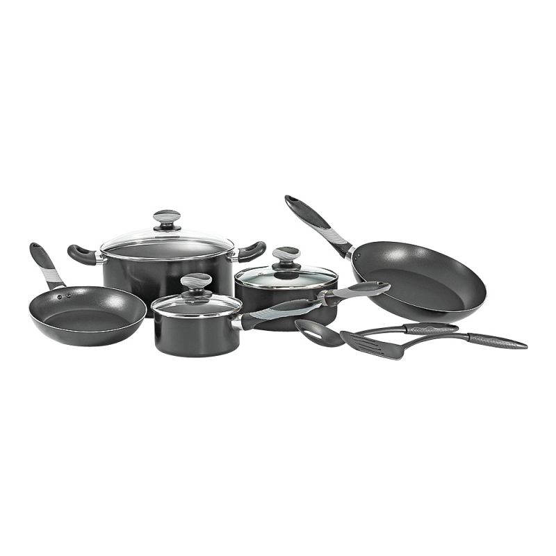 T-fal MIR-A797SA84M Cookware Set, Aluminum, Black, 10-Piece Black
