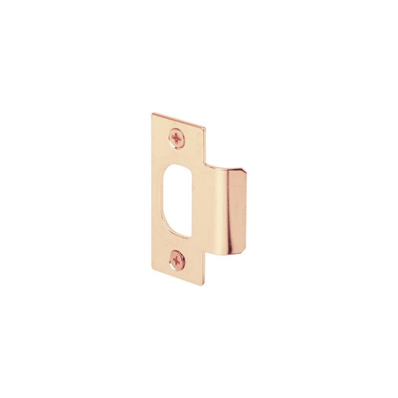 Defender Security E2284 Door Strike Plate, 2-3/4 in L, 1-1/8 in W, Brass, Polished
