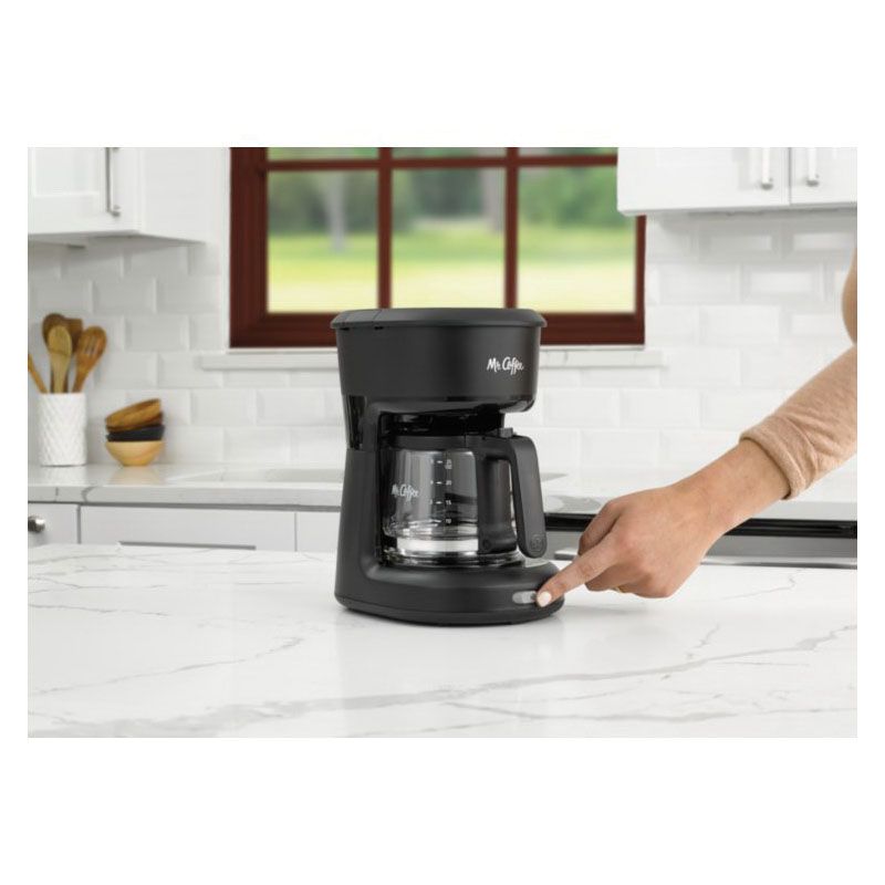 Mr. Coffee 2129512 Coffee Maker, 5 Cups, 25 oz Capacity, 650 W, Plastic, Black, Switch Control 5 Cups, 25 Oz, Black (Pack of 2)