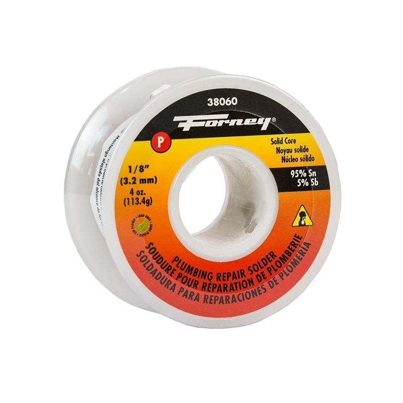 Forney 38060 Solder, 4 oz, Solid, Gray, 464 deg F Melting Point Gray