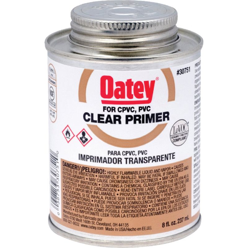 Oatey Clear Pipe and Fitting Primer for PVC/CPVC 8 Oz., Clear