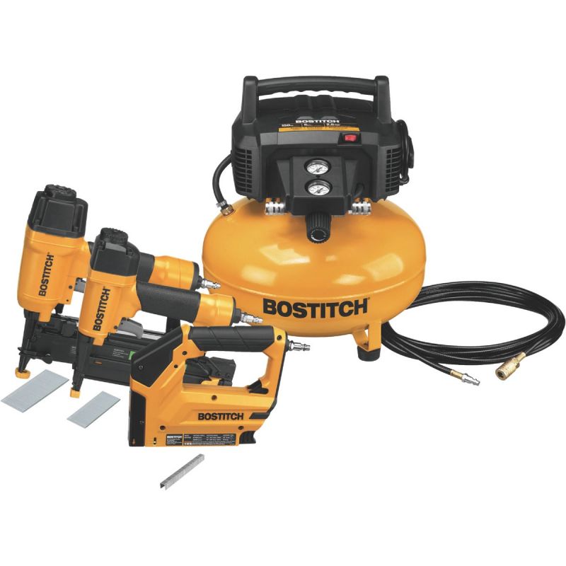 Bostitch 3-Tool Nailer &amp; Compressor Combo Kit 6 Gal., 15A