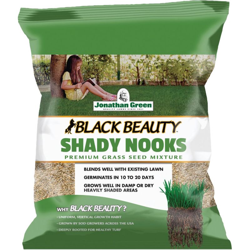 Jonathan Green Black Beauty Shady Nooks Grass Seed Mixture Medium Texture, Dark Green Color