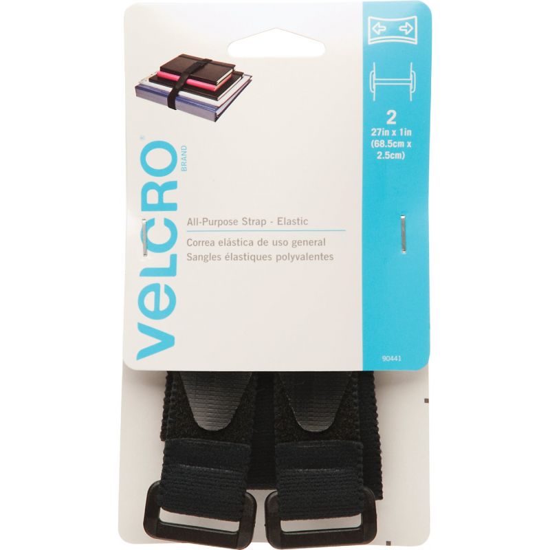 VELCRO brand Elastic All-Purpose Tie-Down Strap Black