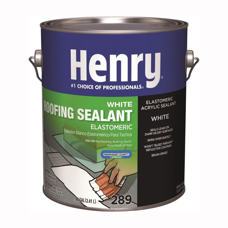 Henry HE289046 Roof Sealant, White, 3.41 L Can, Liquid White