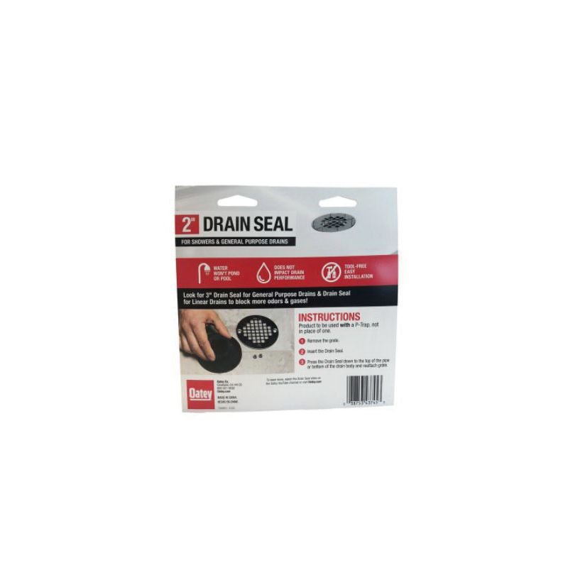 Oatey 43745 Drain Seal, PVC, Black, For: 2 in Standard Pipe Black