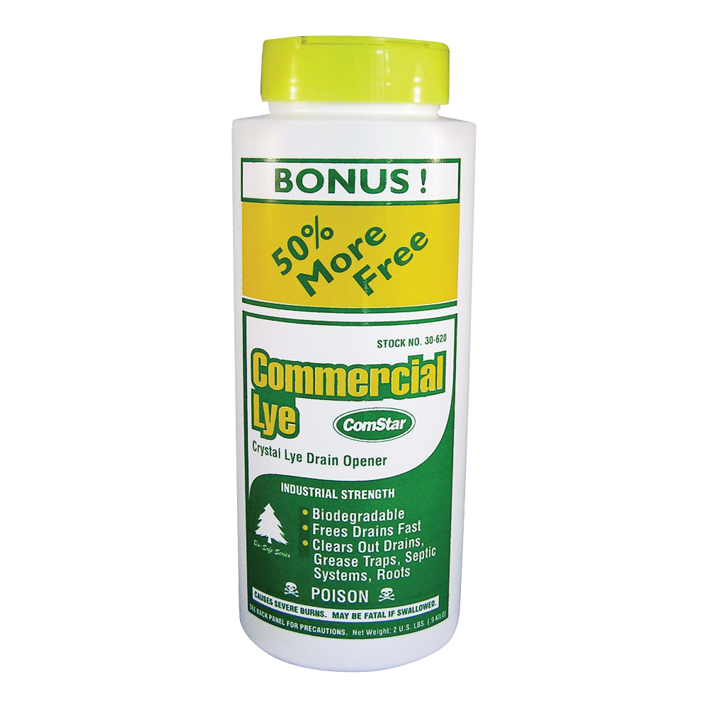 ComStar Pure Lye | 99% Pure Sodium Hydroxide Beads | Eco-Friendly,  Industrial Strength, Biodegradable Drain Opener | Safe on Fixtures |  Static-Free