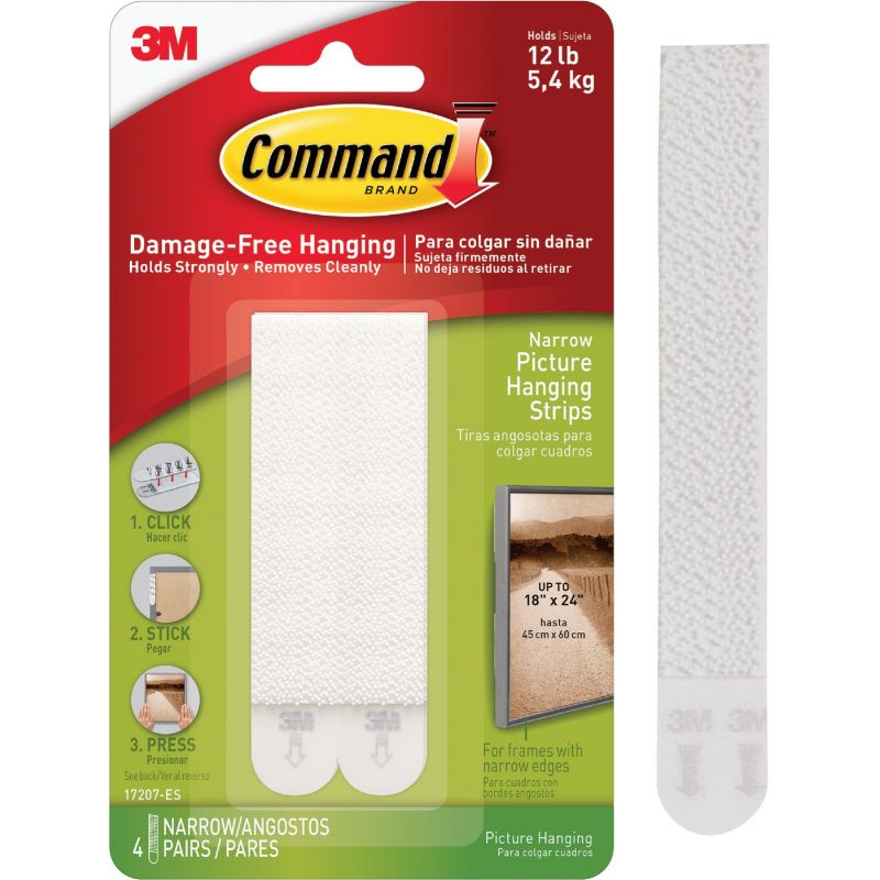3M Command Interlocking Picture Hanger Strips White