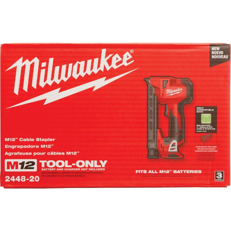 Milwaukee M12 Cordless Cable Stapler - Bare Tool
