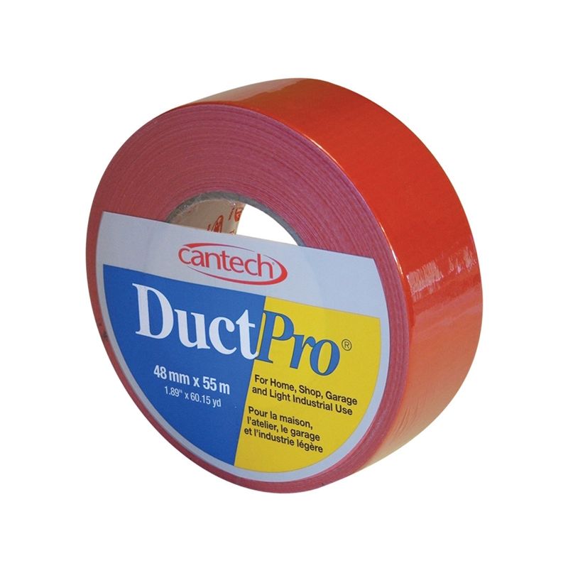 Cantech DUCTPRO 39702 Duct Tape, 55 m L, 48 mm W, Polyethylene Backing, Red Red