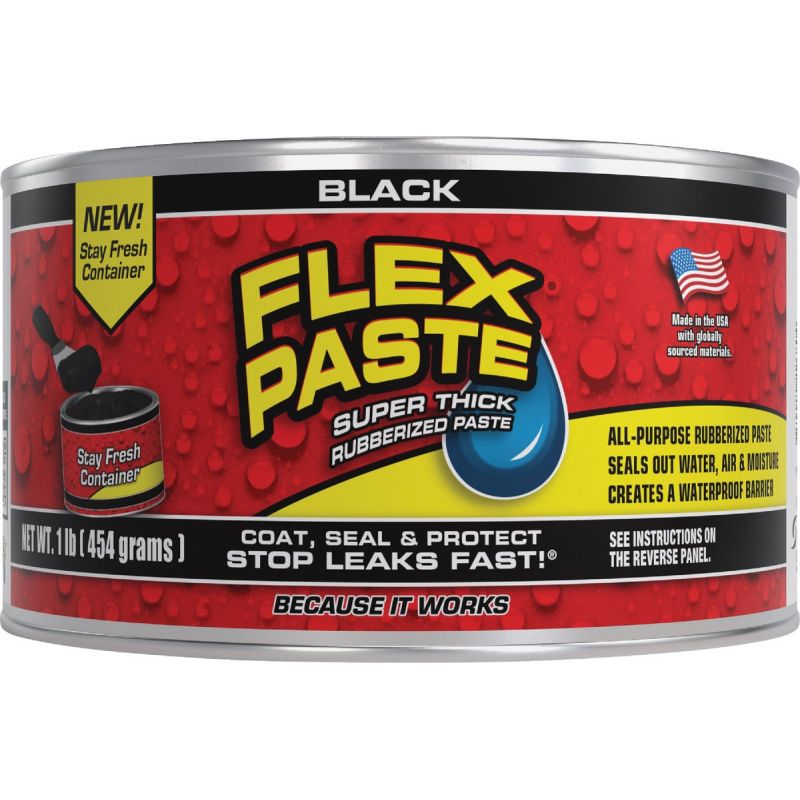 Flex Paste Rubber Sealant Black, 1 Lb.